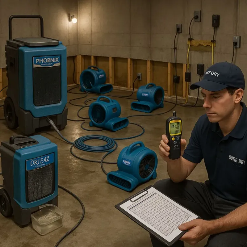 Structural Drying and Dehumidification process in Marion County, IL